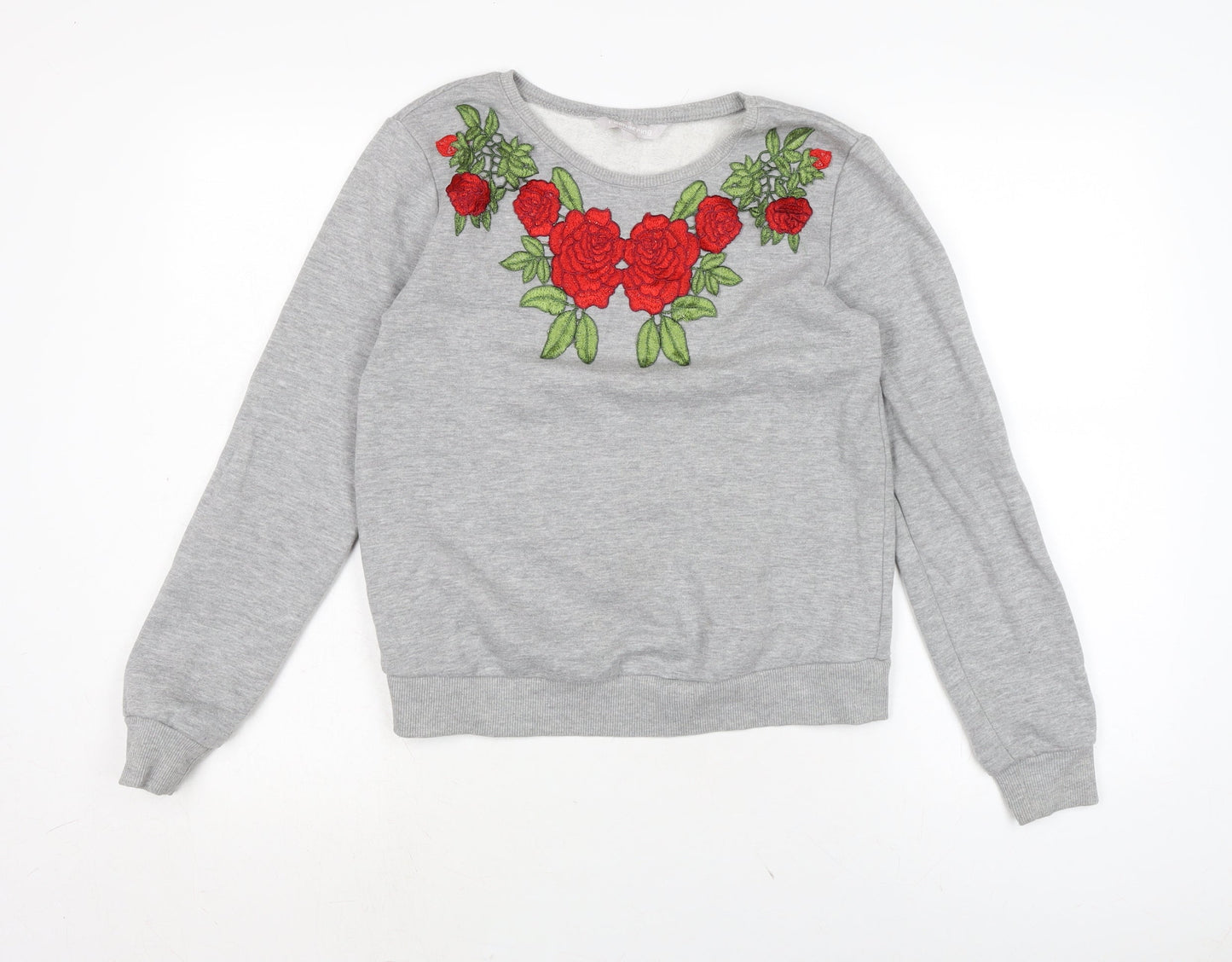 Red Herring Womens Grey Cotton Pullover Sweatshirt Size 8
