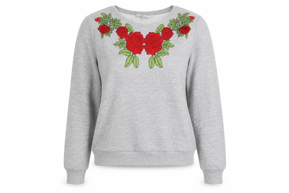 Red Herring Womens Grey Cotton Pullover Sweatshirt Size 8