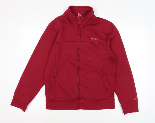 LA Gear Womens Red Cotton Full Zip Sweatshirt Size 16
