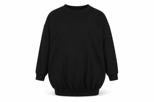 ASOS Womens Black Cotton Jumper Dress Size 10 Crew Neck