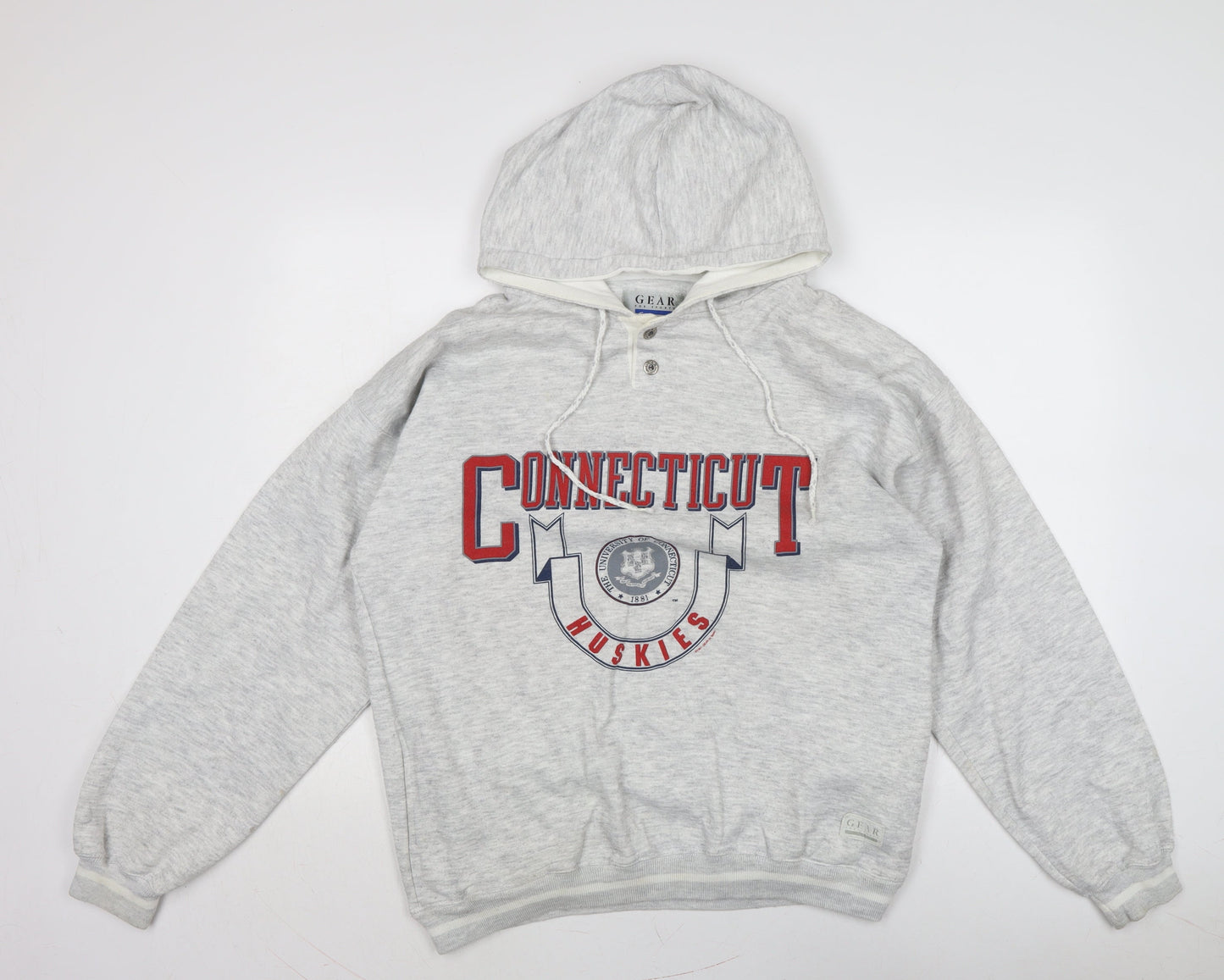 GEAR FOR SPORTS Mens Grey Cotton Pullover Hoodie Size M