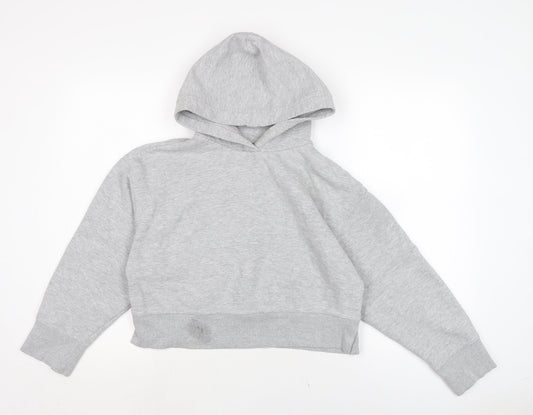 Zara Womens Grey Cotton Pullover Hoodie Size S
