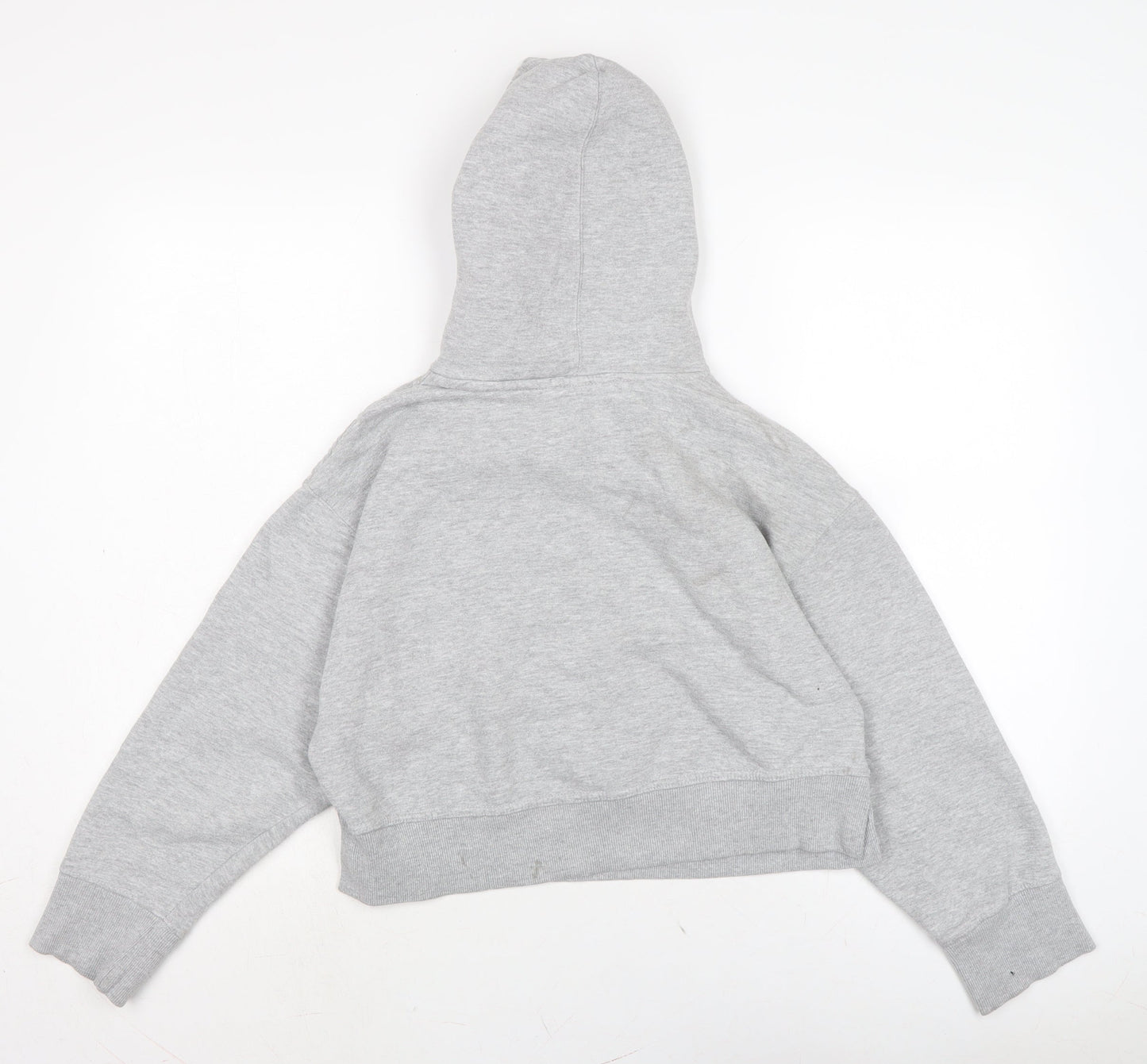 Zara Womens Grey Cotton Pullover Hoodie Size S