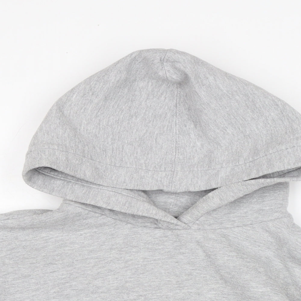 Zara Womens Grey Cotton Pullover Hoodie Size S