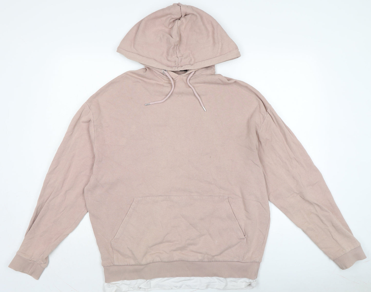 ASOS Womens Pink Cotton Pullover Hoodie Size M
