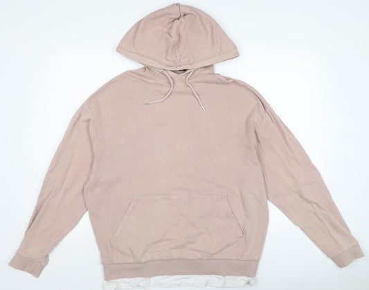 ASOS Womens Pink Cotton Pullover Hoodie Size M