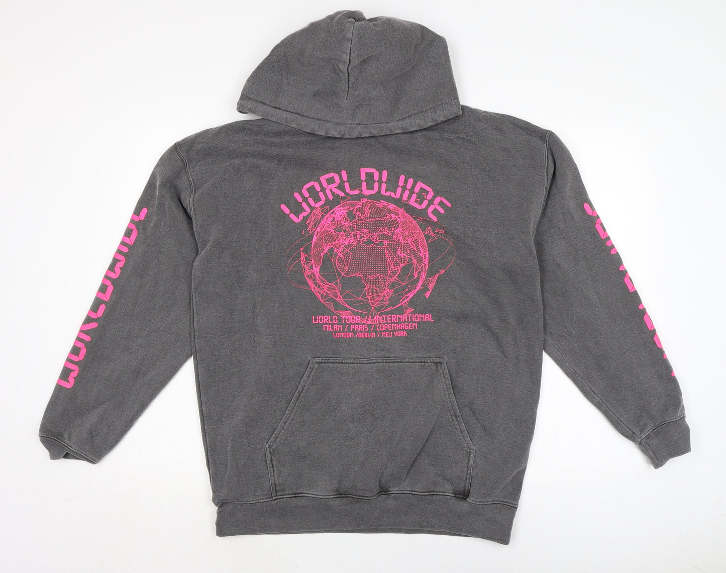PRETTYLITTLETHING Womens Grey Cotton Pullover Hoodie Size L