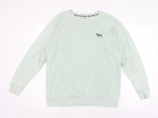 Victoria's Secret Womens Green Cotton Basic T-Shirt Size S Crew Neck