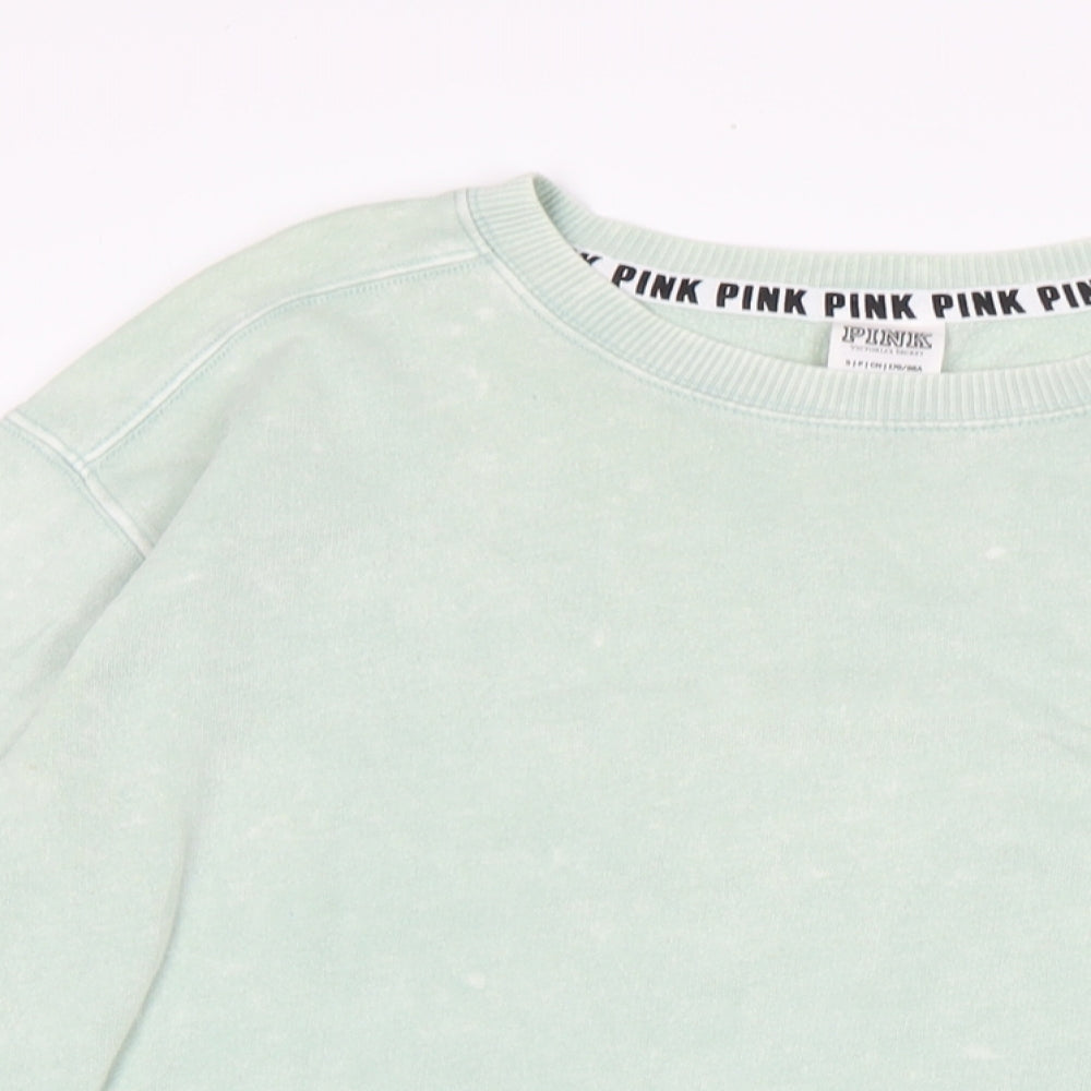 Victoria's Secret Womens Green Cotton Basic T-Shirt Size S Crew Neck