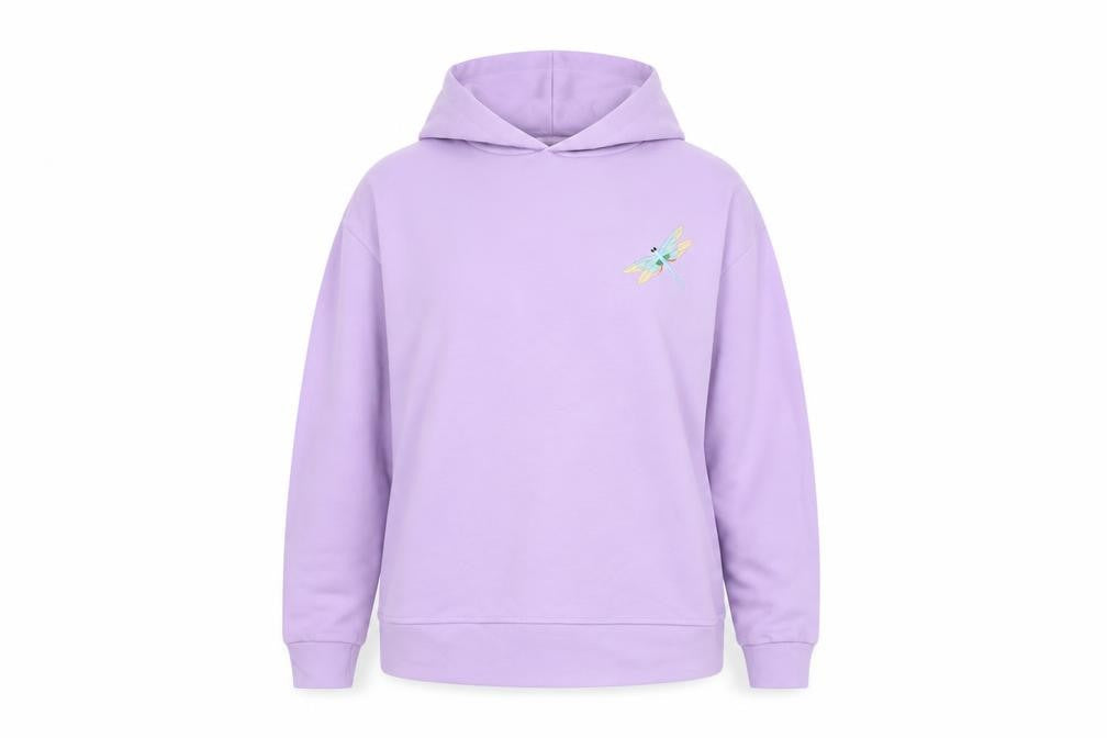 Dragonfly Womens Purple Cotton Pullover Hoodie Size 12
