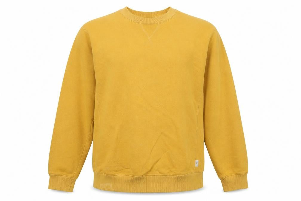Easy Mens Yellow Cotton Pullover Sweatshirt Size L