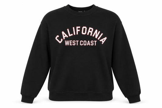 Boohoo Womens Black Cotton Pullover Sweatshirt Size 8