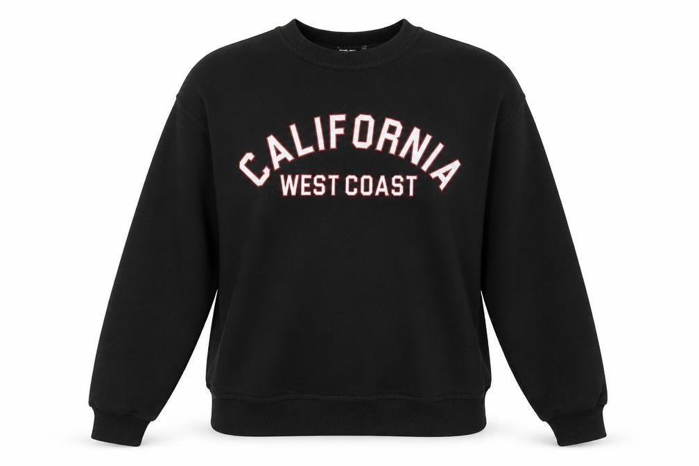 Boohoo Womens Black Cotton Pullover Sweatshirt Size 8