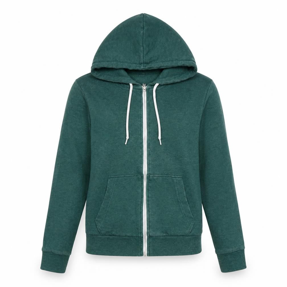 Divided Womens Green Cotton Full Zip Hoodie Size 6