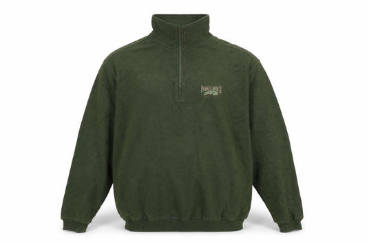 Crazy Shirts Mens Green Mock Neck Cotton Pullover Jumper Size L Long Sleeve