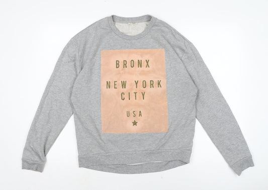 River Island Womens Grey Cotton Pullover Sweatshirt Size 10
