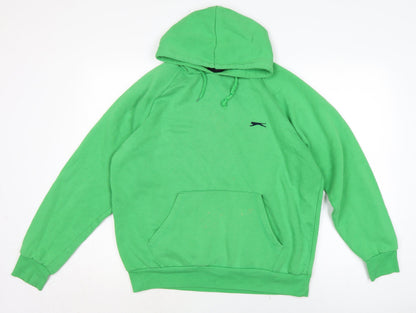 Slazenger Mens Green Cotton Pullover Hoodie Size L