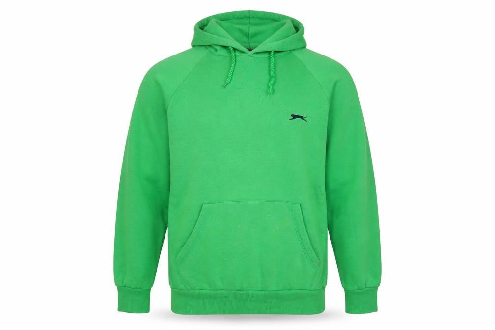 Slazenger Mens Green Cotton Pullover Hoodie Size L