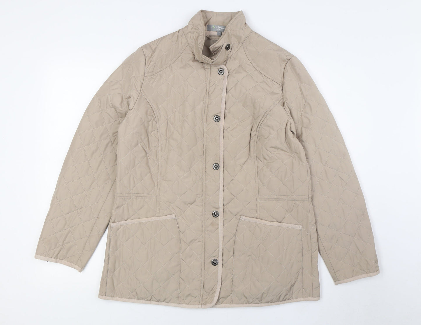 Marks and Spencer Womens Beige Jacket Size 14 Snap