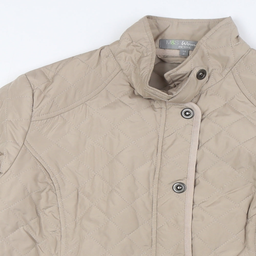 Marks and Spencer Womens Beige Jacket Size 14 Snap