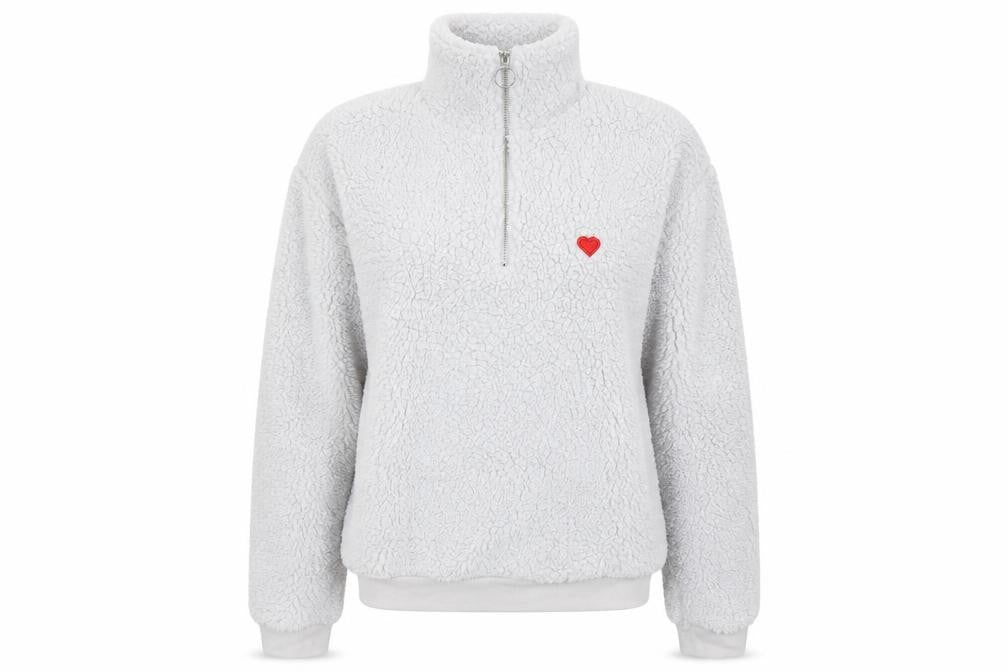 Topshop Womens Grey Cupro Pullover Sweatshirt Size 12 Zip - 1/4 Zip, Hart