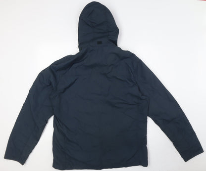 Back view of Atlantic Bay men’s blue jacket, size M, zip