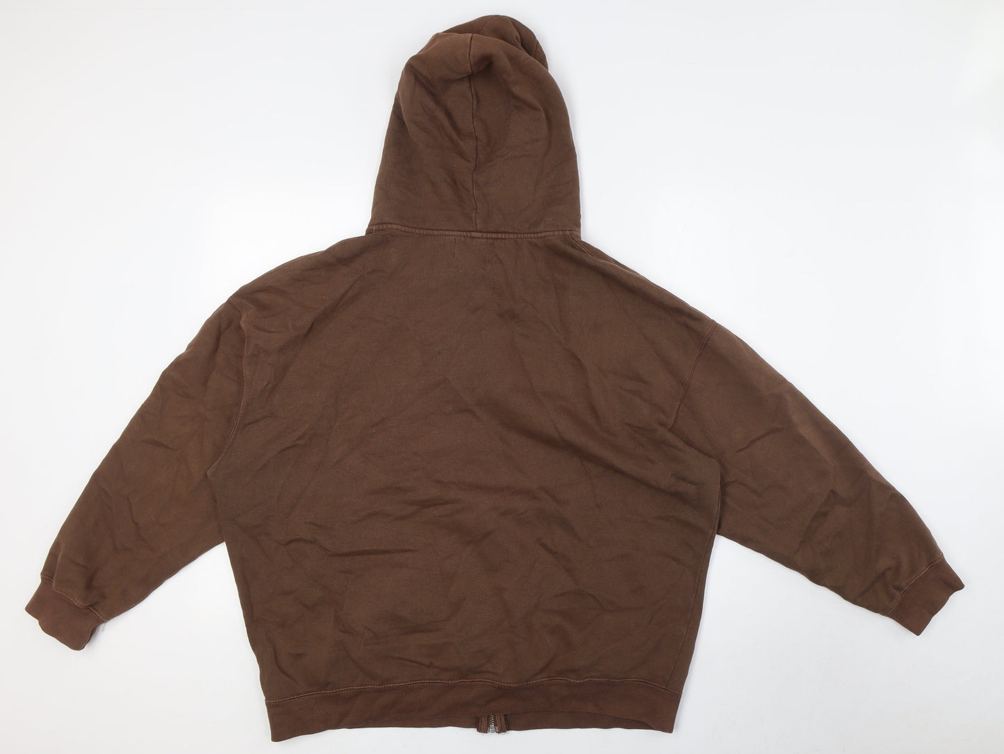 Pull&Bear Boys Brown Cotton Full Zip Hoodie Size M Zip