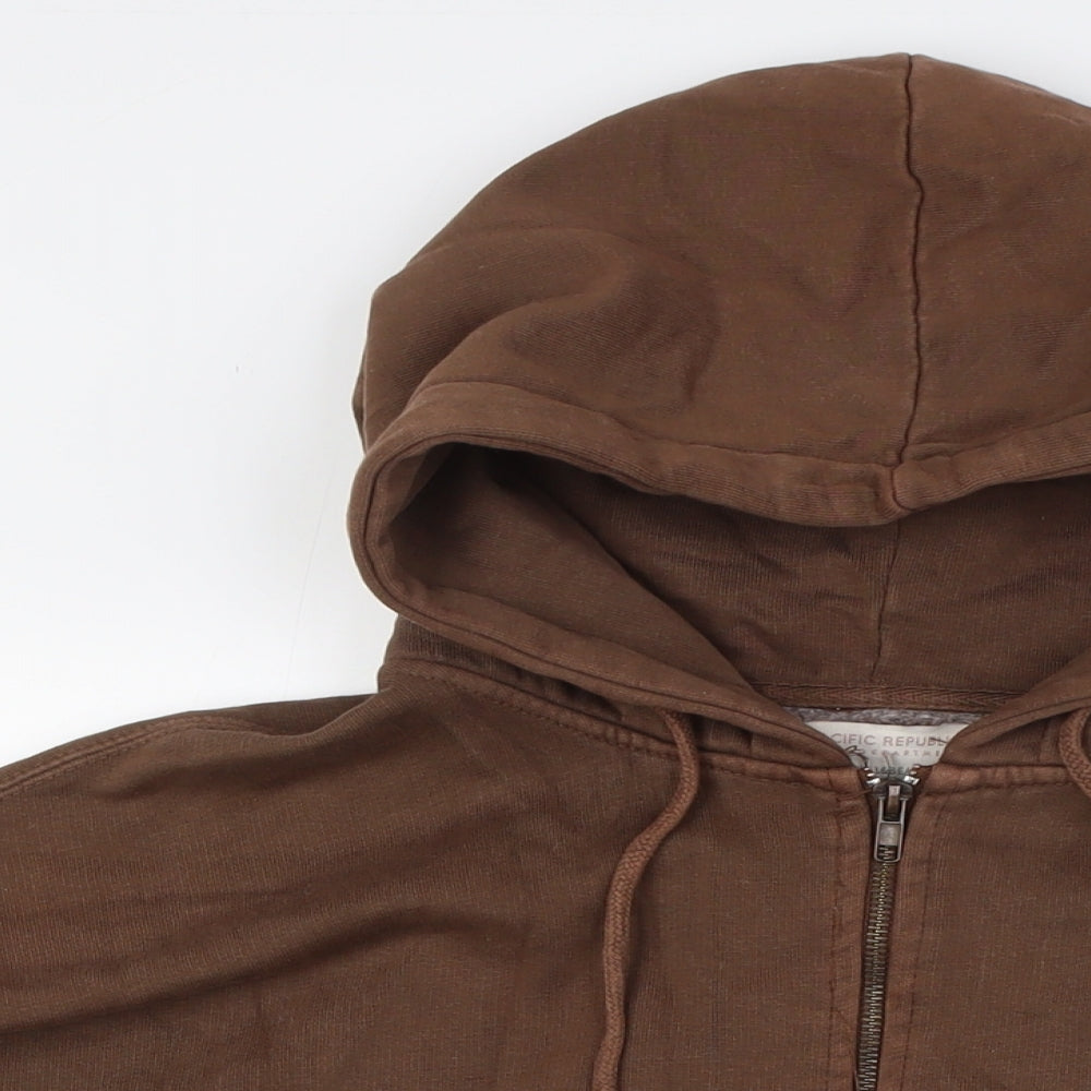 Pull&Bear Boys Brown Cotton Full Zip Hoodie Size M Zip