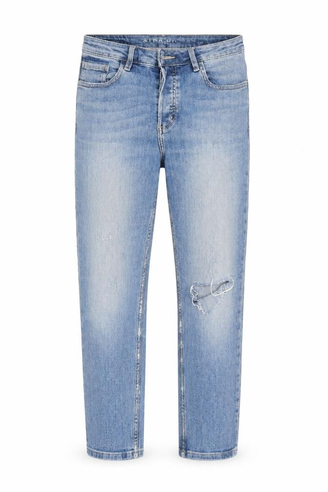 Marks & Spencer Womens Blue Cotton Straight Jeans Size 10 L22 in Regular