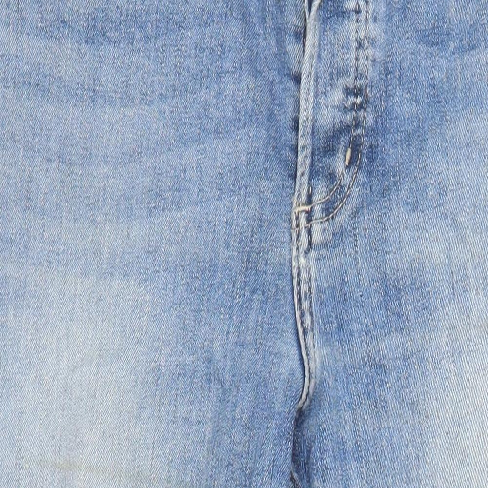 Marks & Spencer Womens Blue Cotton Straight Jeans Size 10 L22 in Regular