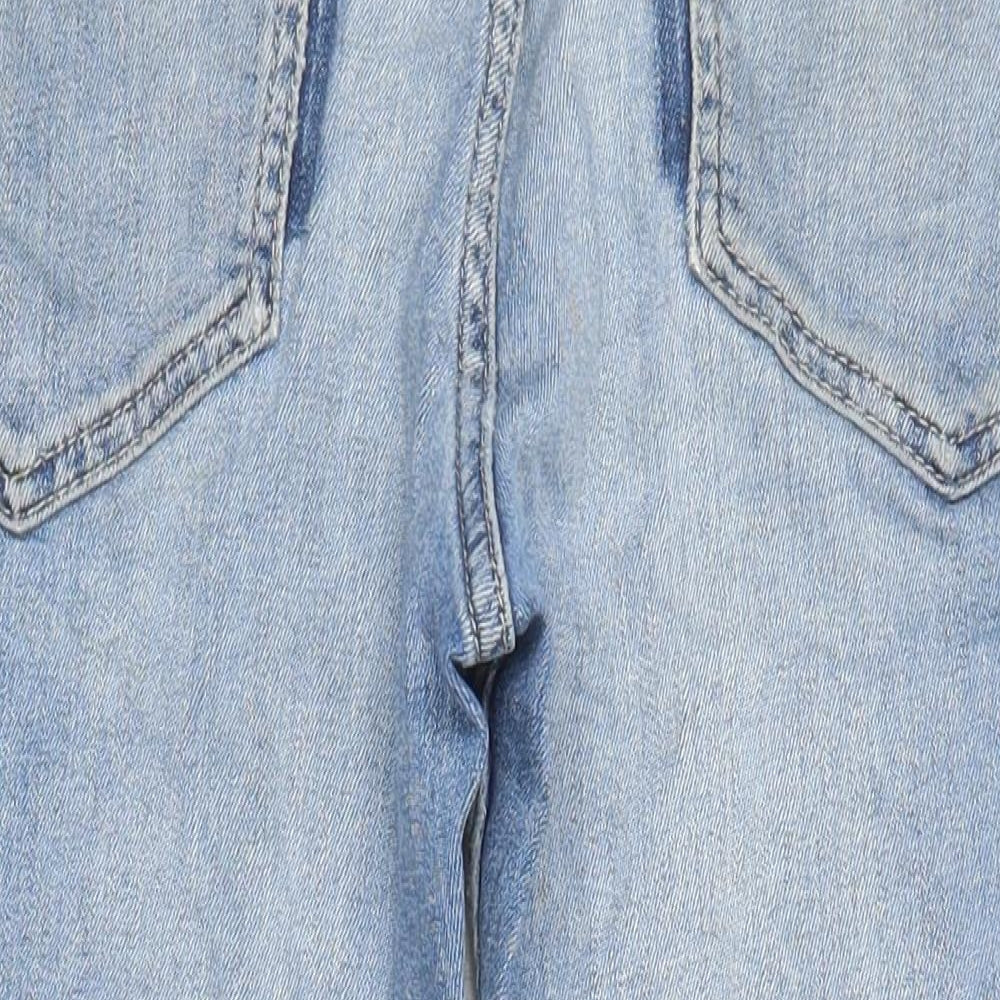 Marks & Spencer Womens Blue Cotton Straight Jeans Size 10 L22 in Regular