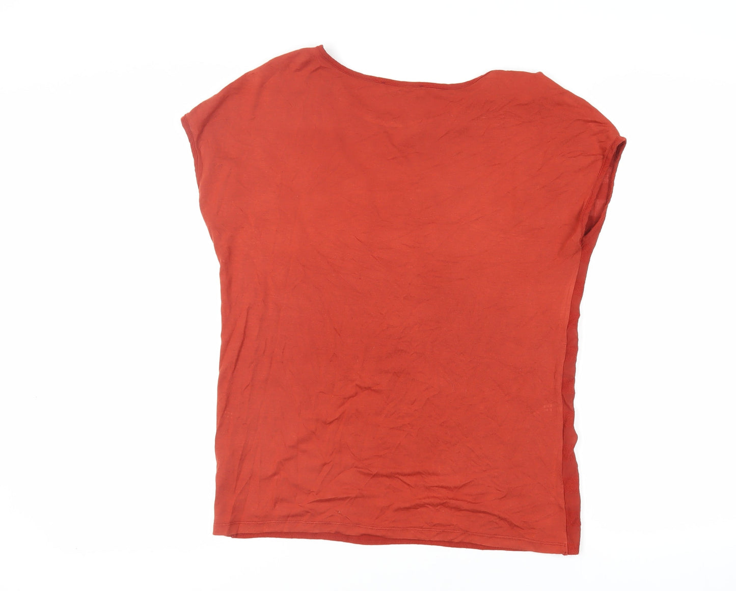 Per Una Womens Red Viscose Basic T-Shirt Size 10 Round Neck