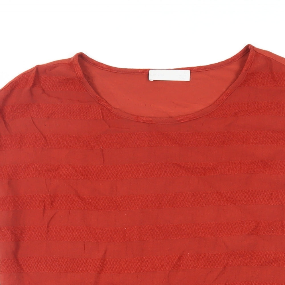 Per Una Womens Red Viscose Basic T-Shirt Size 10 Round Neck
