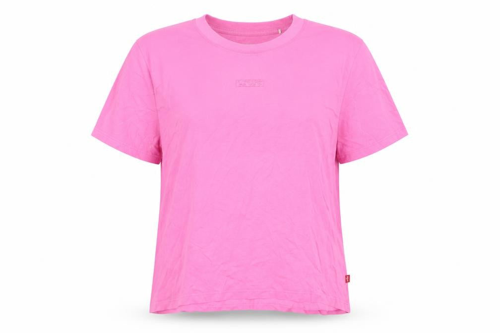 Levi's Womens Pink Cotton Basic T-Shirt Size S Crew Neck - Logo