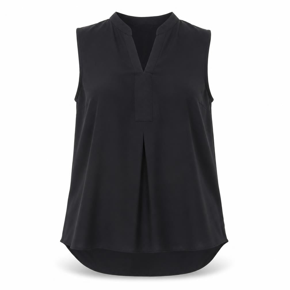 Dorothy Perkins Womens Black Polyester Basic Blouse Size 12 V-Neck