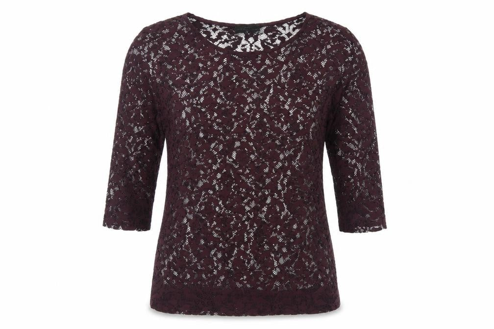 NEXT Womens Purple Polyester Basic Blouse Size 10 Round Neck - Sheer