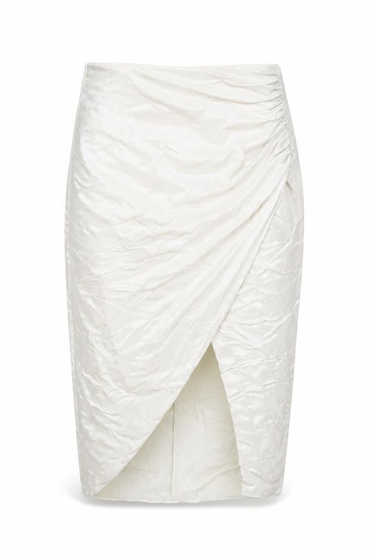 Zara Womens Beige Polyester Straight & Pencil Skirt Size M Zip - Wrap Front Detail