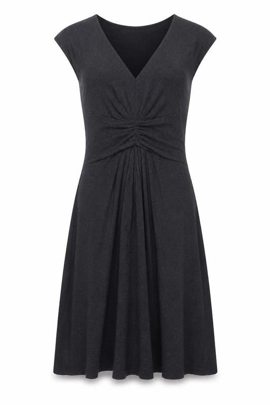 The White Company Womens Grey Viscose Fit & Flare Size XS V-Neck