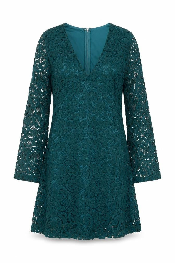 AX Paris Womens Green Polyester Mini Size 8 V-Neck Zip