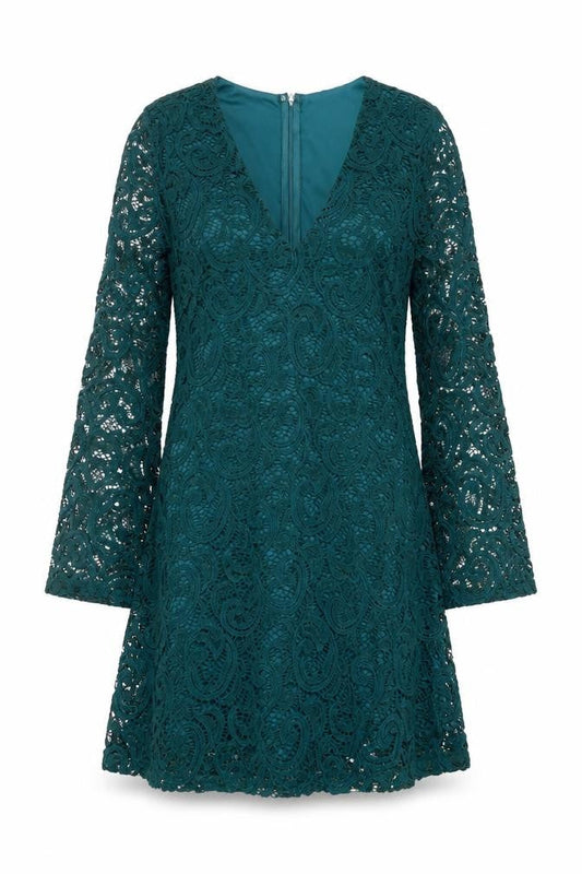 AX Paris Womens Green Polyester Mini Size 8 V-Neck Zip