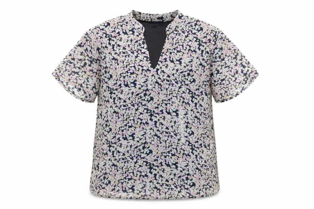 VILA Womens Multicoloured Floral Polyester Basic Blouse Size 6 V-Neck