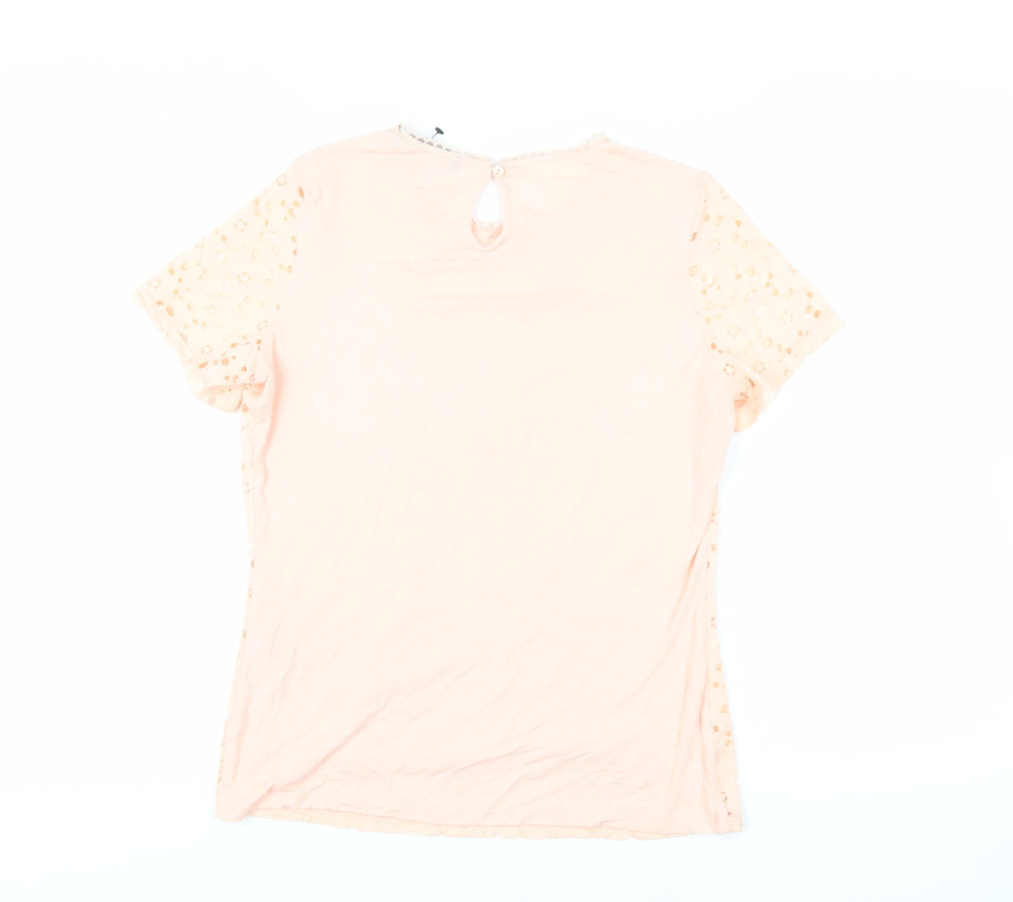 Dorothy Perkins Womens Pink Nylon Basic Blouse Size 10 Round Neck