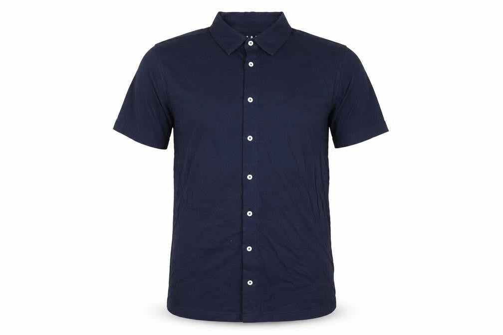 boohooMAN Mens Blue Cotton Polo Size S Collared Button