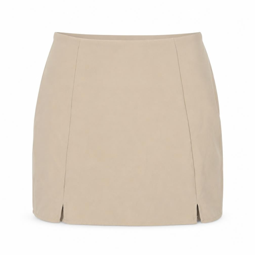 Boohoo Womens Beige Polyester Mini Skirt Size 12 Zip