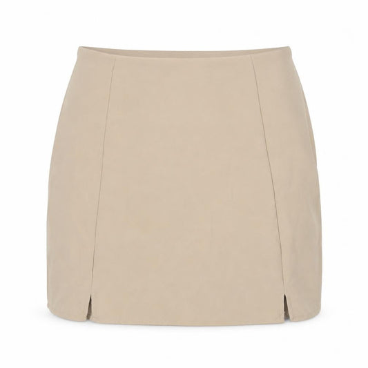 Boohoo Womens Beige Polyester Mini Skirt Size 12 Zip