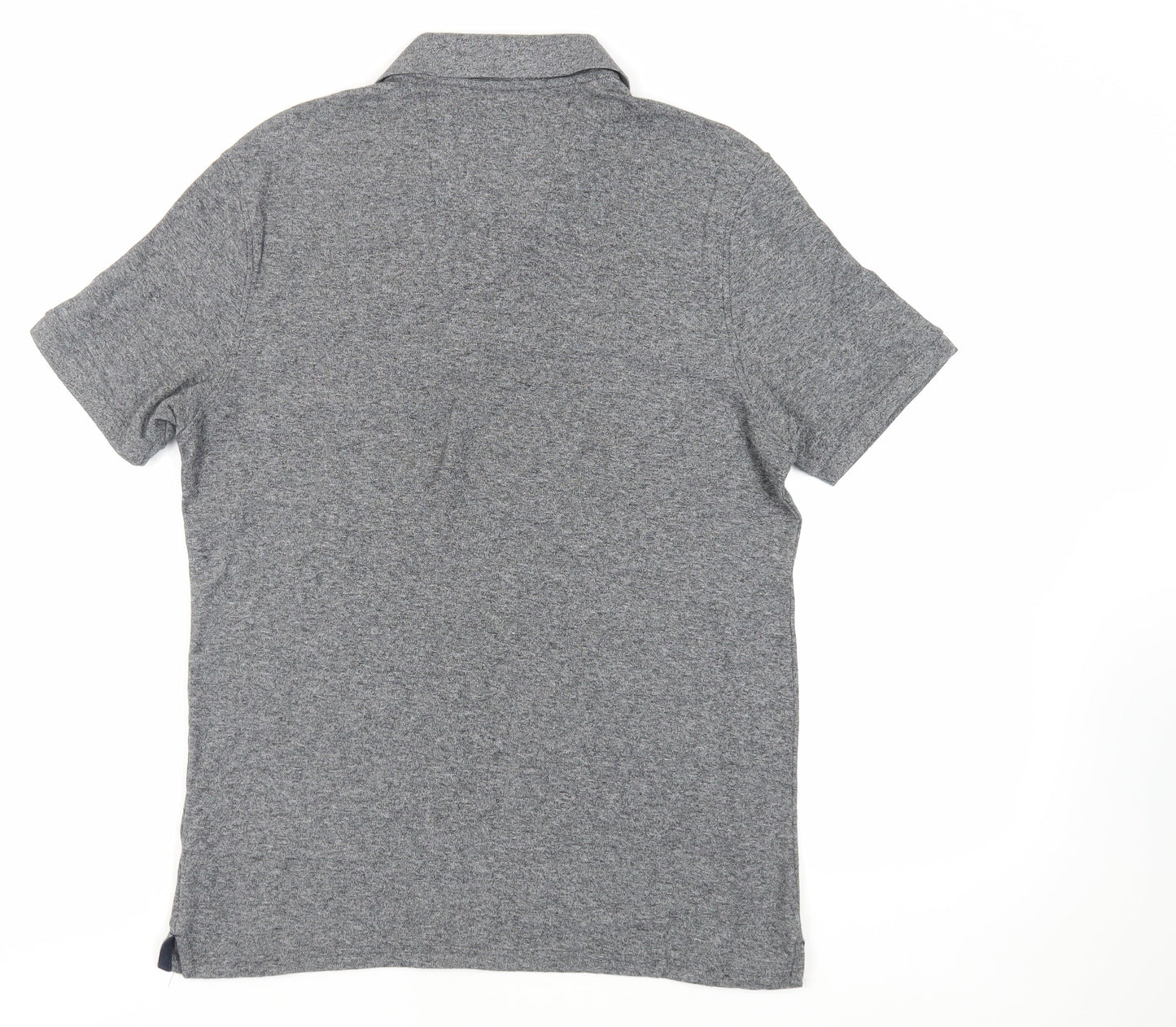 Marks and Spencer Mens Grey Cotton Polo Size M Collared Button