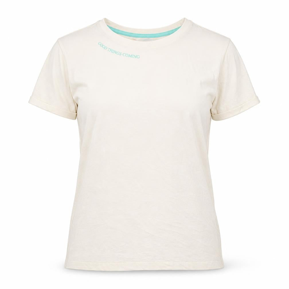 Marks & Spencer Womens Ivory Cotton Basic T-Shirt Size S Crew Neck - Good Things