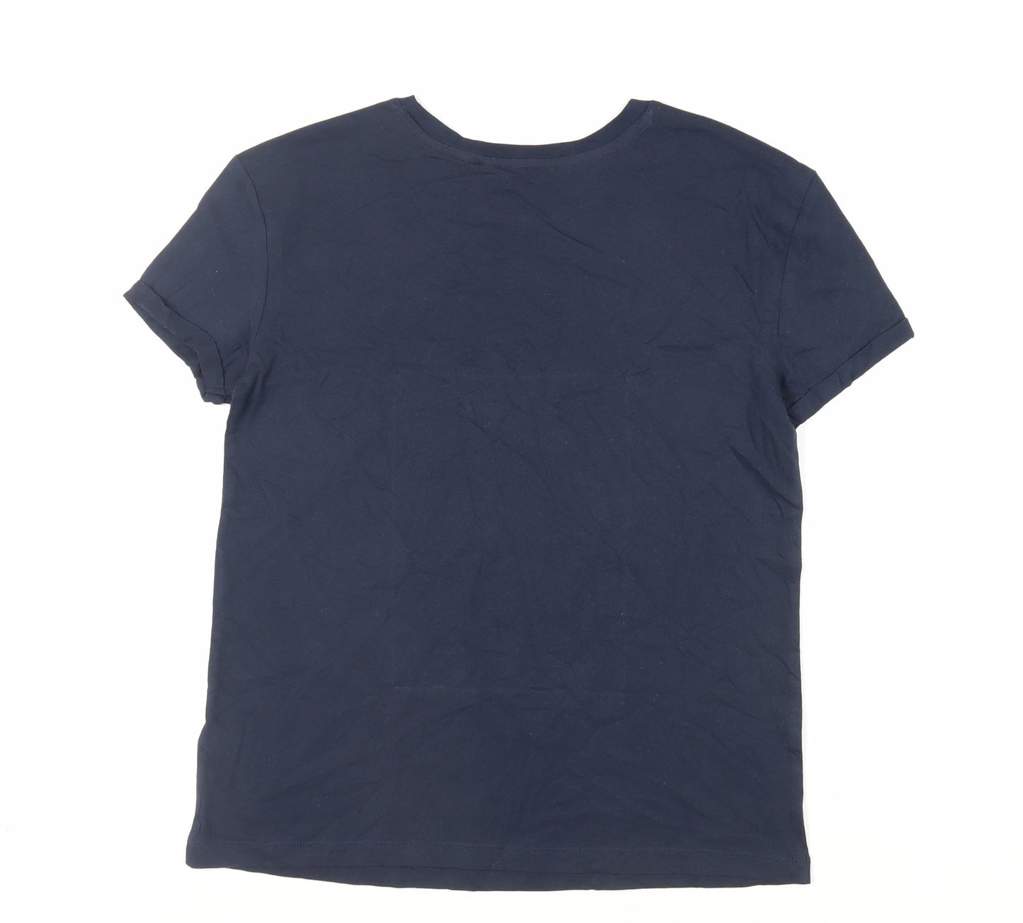Marks and Spencer Womens Blue Solid Cotton Top Pyjama Top Size S