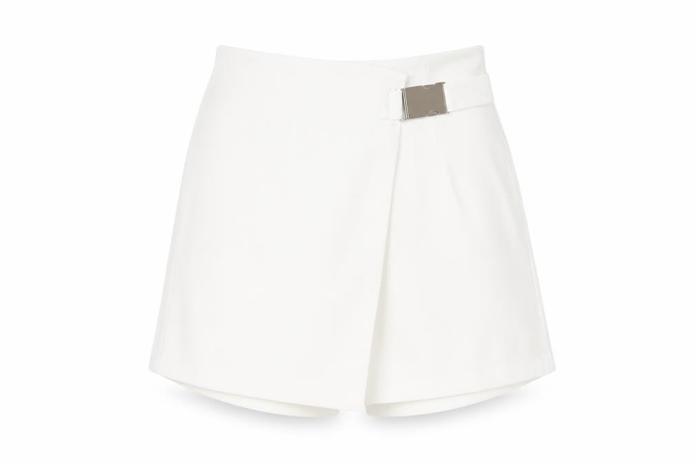 Missguided Womens White Polyester Skort Skirt Size 6 Zip