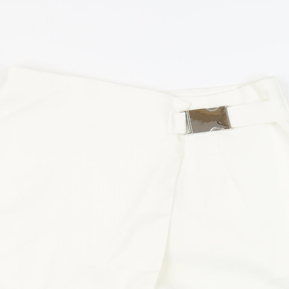 Missguided Womens White Polyester Skort Skirt Size 6 Zip